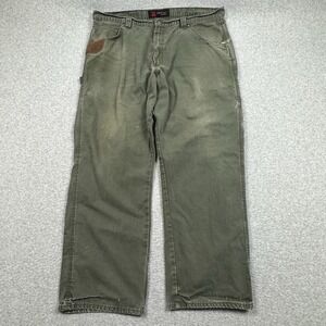 Wrangler Riggs‎ Carpenter Pants Mens 40x32  Green Gray Ripstop Outdoor Workwear